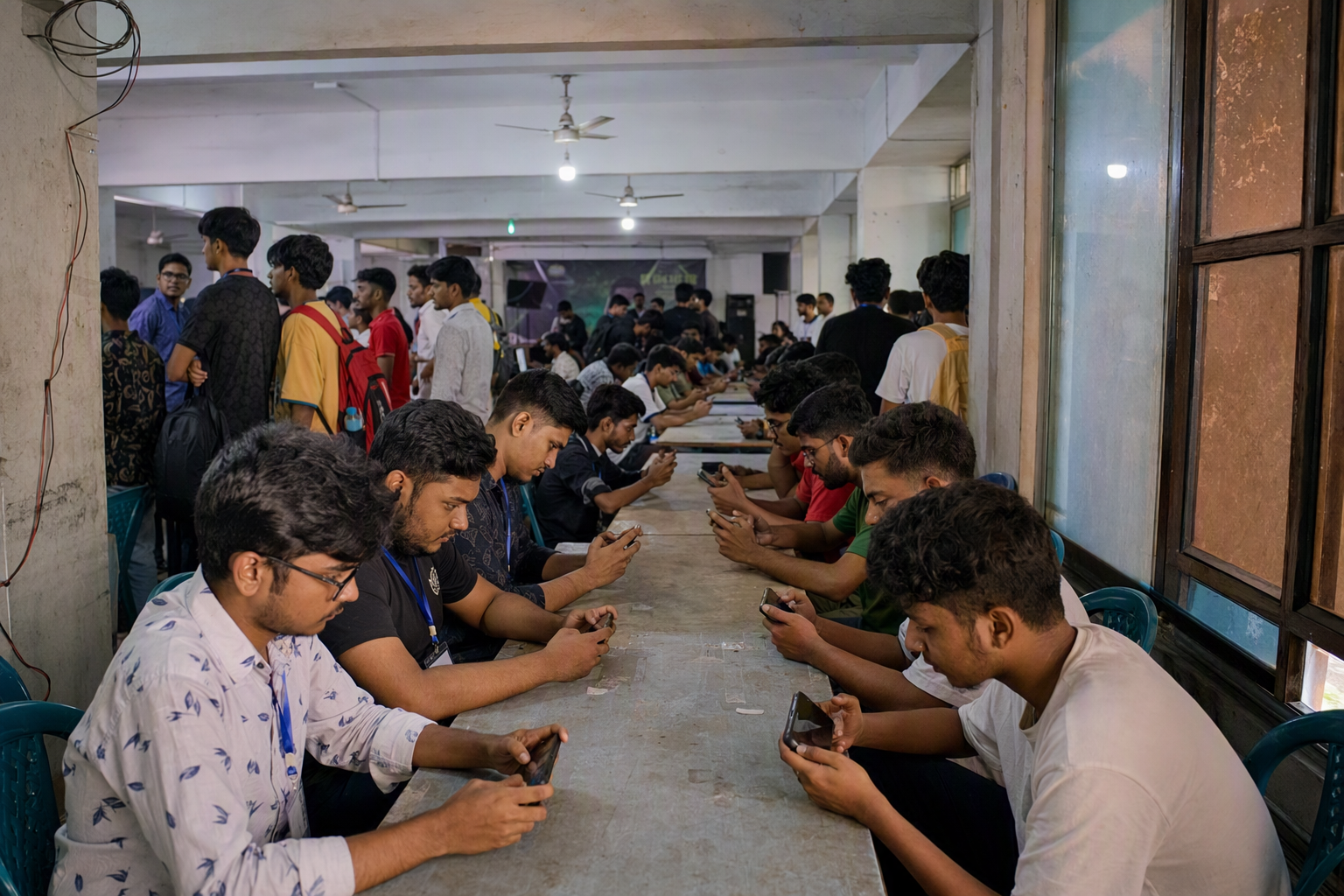 Mobile esports competitors gathered at an independent tournament in Dhaka