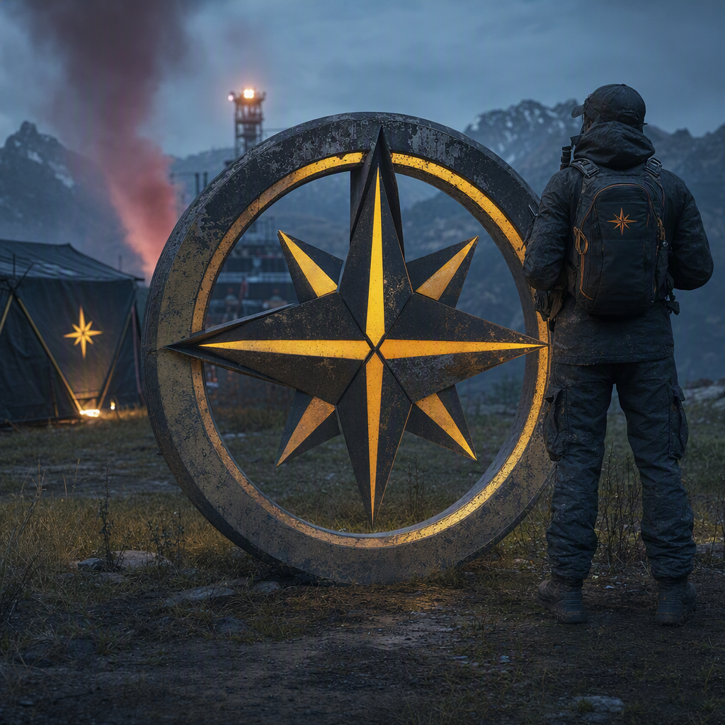 Original geometric northern-star team emblem