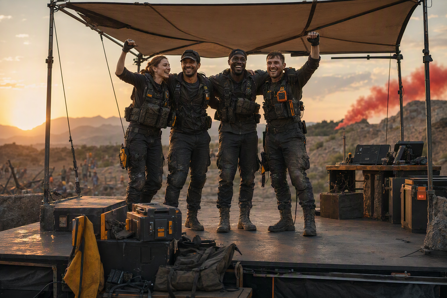Winning team at an independent stage